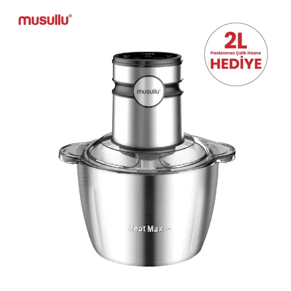 MUSULLU DOĞRAYICI VE ÖĞÜTÜCÜ - 2 Litre (Dokunmatik)  MSL-1227-2TS