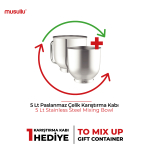 Musullu  Superchef Stand Mikser/ Mutfak Şefi 5L /1800 Watt Hamur Yoğurma Makinesi Msl-3001