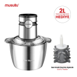 MUSULLU DOĞRAYICI VE ÖĞÜTÜCÜ - 2 Litre (Dokunmatik)  MSL-1227-2TS